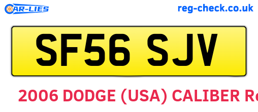SF56SJV are the vehicle registration plates.
