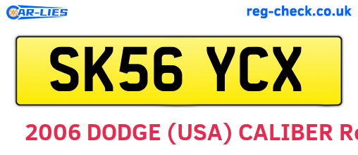 SK56YCX are the vehicle registration plates.