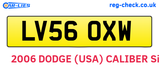 LV56OXW are the vehicle registration plates.
