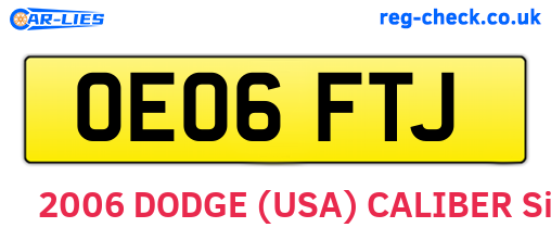 OE06FTJ are the vehicle registration plates.
