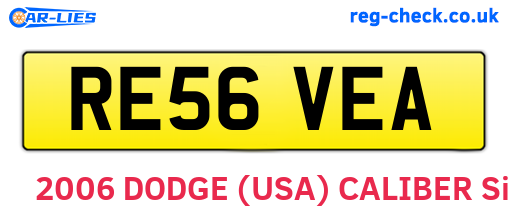 RE56VEA are the vehicle registration plates.
