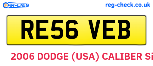 RE56VEB are the vehicle registration plates.