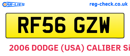 RF56GZW are the vehicle registration plates.