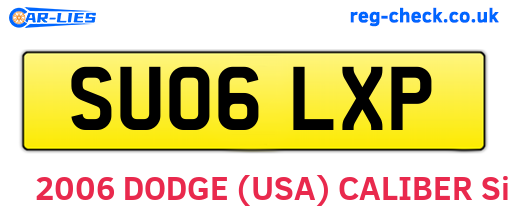 SU06LXP are the vehicle registration plates.