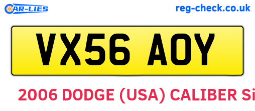 VX56AOY are the vehicle registration plates.