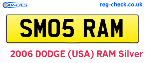 SM05RAM are the vehicle registration plates.