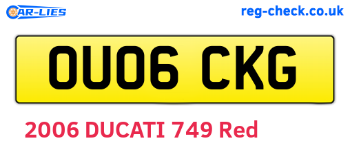 OU06CKG are the vehicle registration plates.