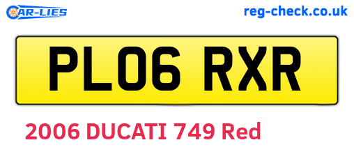PL06RXR are the vehicle registration plates.
