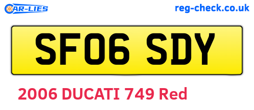 SF06SDY are the vehicle registration plates.