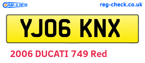 YJ06KNX are the vehicle registration plates.