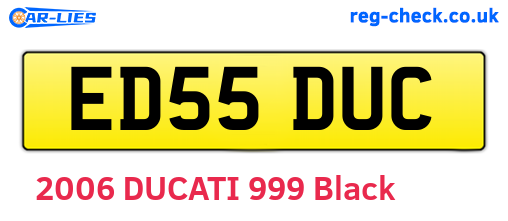ED55DUC are the vehicle registration plates.
