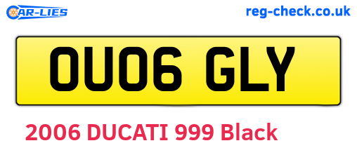 OU06GLY are the vehicle registration plates.