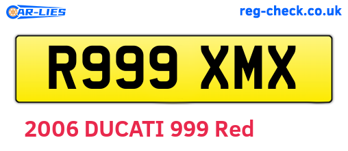 R999XMX are the vehicle registration plates.
