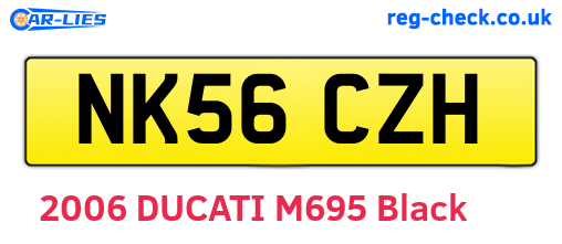 NK56CZH are the vehicle registration plates.