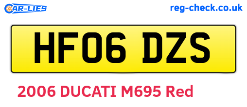 HF06DZS are the vehicle registration plates.