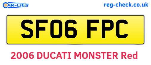 SF06FPC are the vehicle registration plates.
