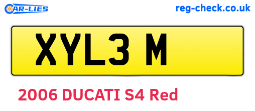 XYL3M are the vehicle registration plates.
