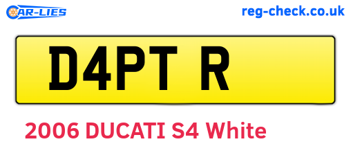 D4PTR are the vehicle registration plates.