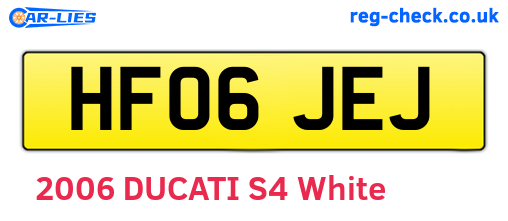 HF06JEJ are the vehicle registration plates.