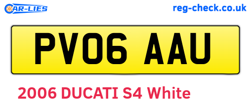 PV06AAU are the vehicle registration plates.