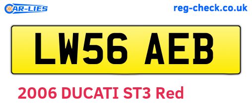 LW56AEB are the vehicle registration plates.