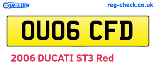 OU06CFD are the vehicle registration plates.