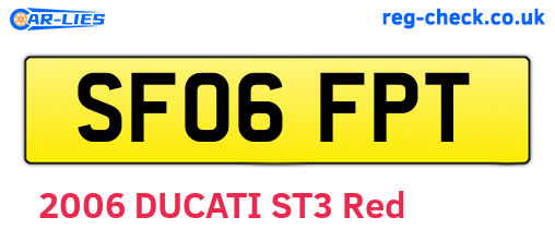 SF06FPT are the vehicle registration plates.