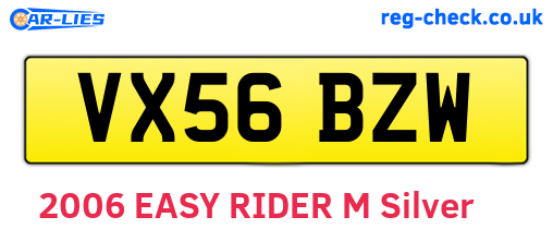 VX56BZW are the vehicle registration plates.