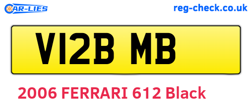 V12BMB are the vehicle registration plates.