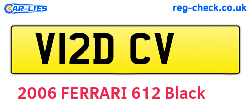 V12DCV are the vehicle registration plates.