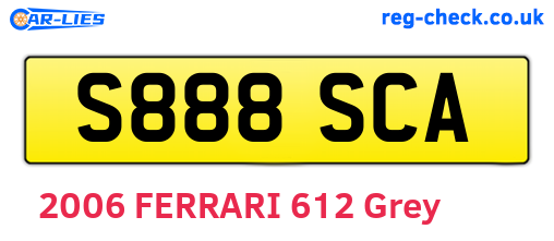S888SCA are the vehicle registration plates.