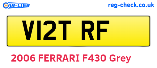 V12TRF are the vehicle registration plates.