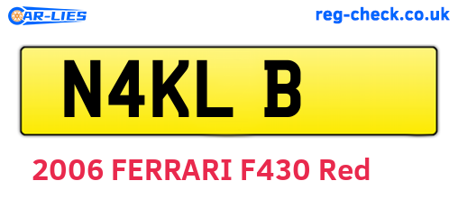 N4KLB are the vehicle registration plates.