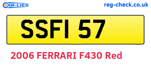 SSF157 are the vehicle registration plates.