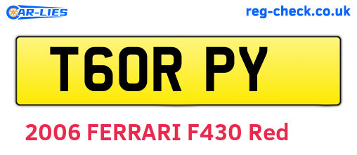 T60RPY are the vehicle registration plates.