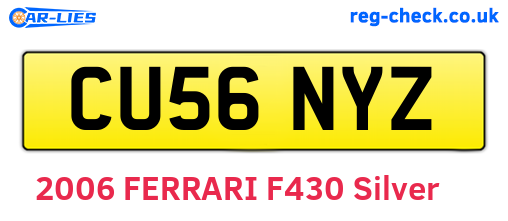 CU56NYZ are the vehicle registration plates.