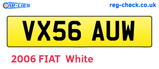 VX56AUW are the vehicle registration plates.