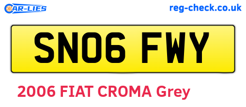 SN06FWY are the vehicle registration plates.