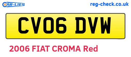 CV06DVW are the vehicle registration plates.