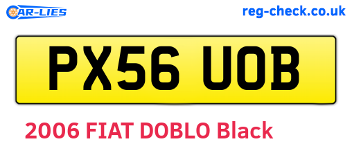 PX56UOB are the vehicle registration plates.