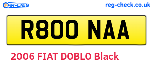 R800NAA are the vehicle registration plates.