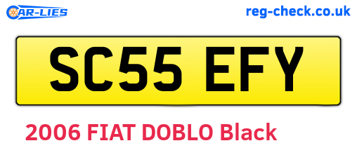 SC55EFY are the vehicle registration plates.