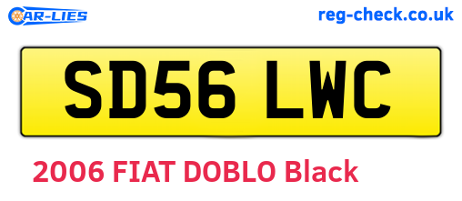 SD56LWC are the vehicle registration plates.