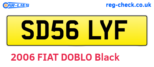 SD56LYF are the vehicle registration plates.