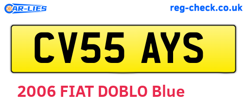 CV55AYS are the vehicle registration plates.