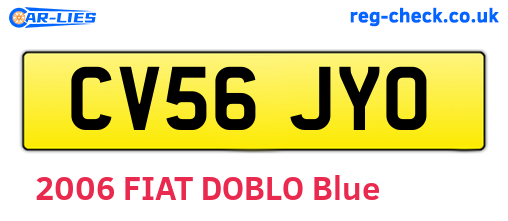 CV56JYO are the vehicle registration plates.