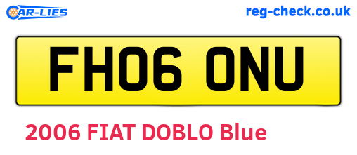 FH06ONU are the vehicle registration plates.