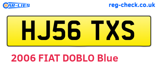HJ56TXS are the vehicle registration plates.