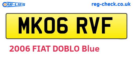 MK06RVF are the vehicle registration plates.