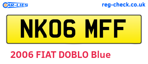 NK06MFF are the vehicle registration plates.